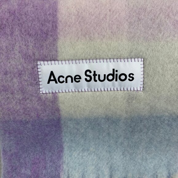 Acne Studios Check Alpaca Wool Scarf - Picture 3 of 6